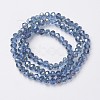 Electroplate Transparent Glass Beads Strands EGLA-A034-T6mm-S09-2