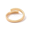 Brass Simple Line Wrap Open Cuff Ring for Women RJEW-P034-08G-3