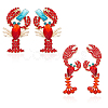 ANATTASOUL 2 Pairs 2 Style Rhinestone Lobster Stud Earrings EJEW-AN0002-67-1