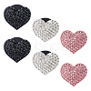 HOBBIESAY 6Pcs 3 Styles Heart Plastic with Rhinestone Car Air Vent Clip FIND-HY0002-81-1