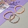 Dyed Natural Cultured Freshwater Pearl Beads Stretch Bracelets BJEW-JB05893-4
