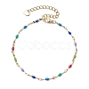 304 Stainless Steel Enamel Link Chains Bracelets for Women BJEW-JB10326-1