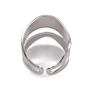 Non-Tarnish 304 Stainless Steel Twist Wave Open Cuff Rings for Women RJEW-G285-26P-3