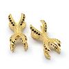 Rack Plating Brass Cubic Zirconia Beads ZIRC-S047-01G-2