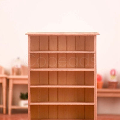 Miniature 6 Tiers Wood Bookcase Display Decorations MIMO-PW0001-065-1