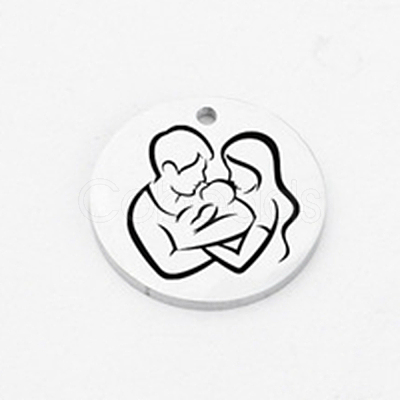 Mother's Day 304 Stainless Steel Pendants FIND-CJC0003-02B-1