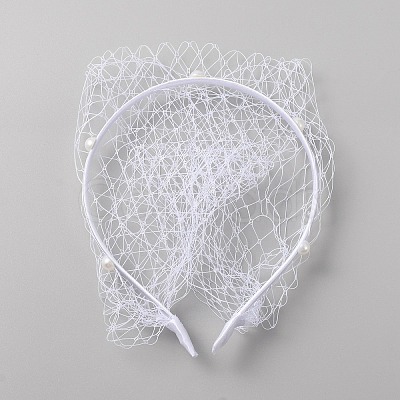 Bridal Pearl Mesh Veil Cloth Hair Bands MRMJ-WH0082-05A-02-1