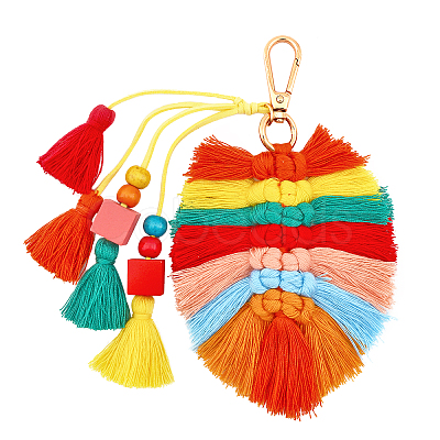 Bohemian Tassel Pendant Decoration KEYC-WH0032-34A-1