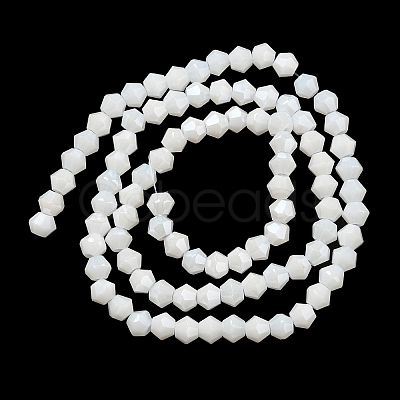 Opaque Solid Color Electroplate Glass Beads Strands EGLA-A039-P4mm-A15-1