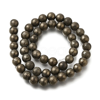 Natural Pyrite Beads Strands G-H059-A01-01-1