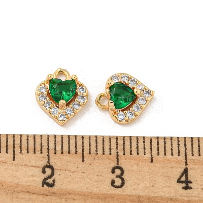 Brass Micro Pave Cubic Zirconia Charms KK-Z057-01G-01-1