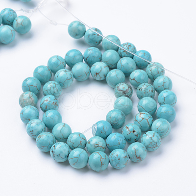 Synthetic Green Turquoise Beads Strands X-G-T055-6mm-12-1-1