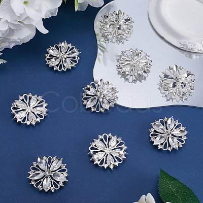 Gorgecraft 10Pcs 3-Hole Alloy Rhinestone Button BUTT-GF0003-55-1