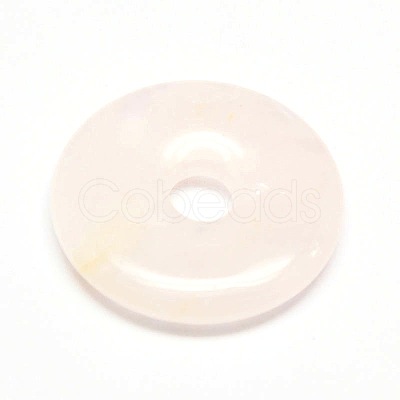 Donut/Pi Disc Natural Gemstone Pendants G-L234-30mm-01-1