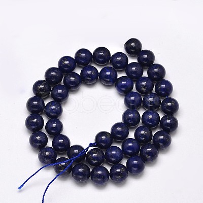 Dyed Natural Grade AA Lapis Lazuli Round Bead Strands X-G-M290-8mm-AA-1