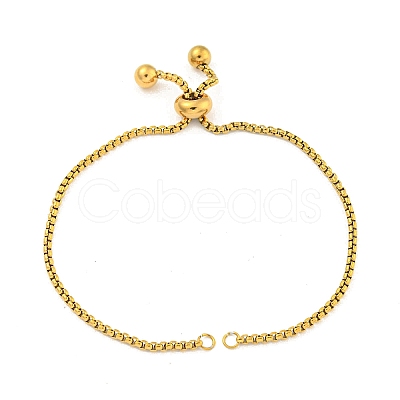 Adjustable 304 Stainless Steel Box Chain Slider Bracelet Making MAK-L038-001G-04-1