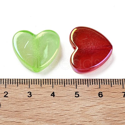 Luminous UV Plating Rainbow Iridescent Acrylic Beads OACR-O008-07-1