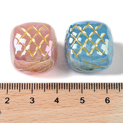 Metal Enlaced Acrylic Beads OACR-G035-11-1