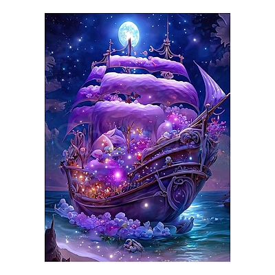 Fancy Night Sailboat DIY Diamond Painting Kit PW-WG15544-05-1