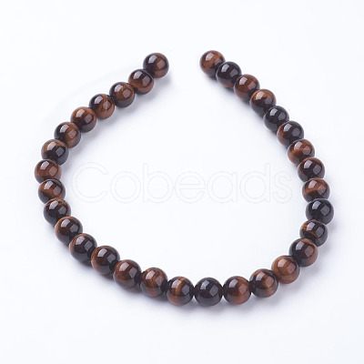 Natural Red Tiger Eye Beads Strands G-C076-6mm-1D-1