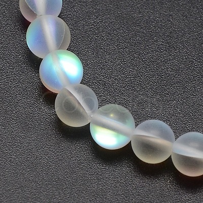 Synthetic Moonstone Beads Strands X-G-F142-10mm-01-1