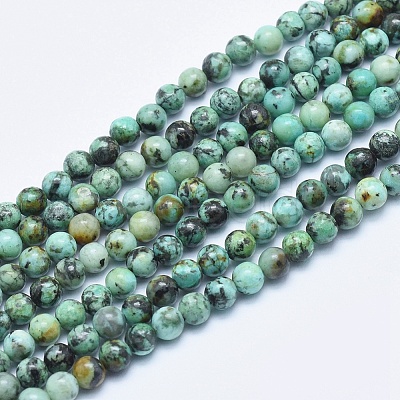 Natural African Turquoise(Jasper) Beads Strands G-E444-47-4mm-1