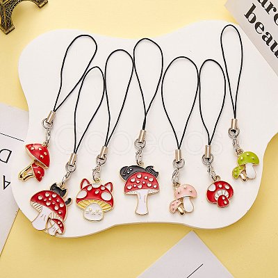 Alloy Enamel Mobile Strap HJEW-SW00022-02-1