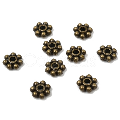 Tibetan Style Alloy Beads Daisy Spacer Beads LF1249Y-01AB-RS-1