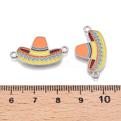 Rack Plating Alloy Enamel Colorful Sombrero Connector Charms ENAM-N056-351P-1