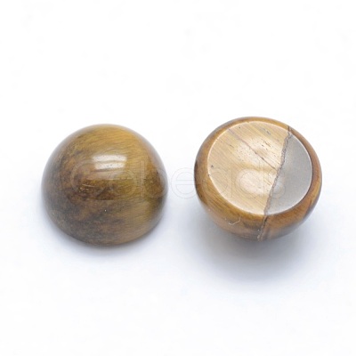 Natural Tiger Eye Cabochons G-P393-R26-6mm-1