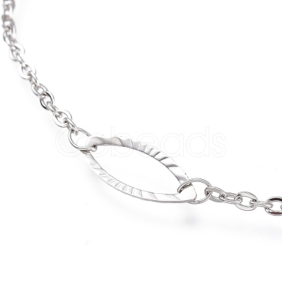 Tarnish Resistant 304 Stainless Steel Cable Chain Anklets AJEW-M026-11P-1