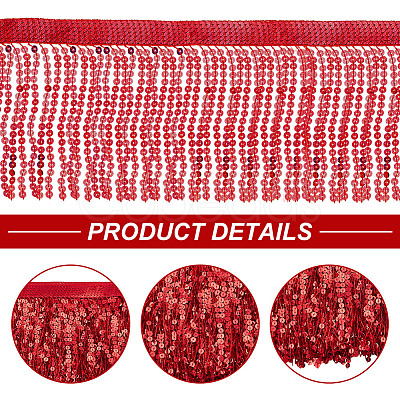 10 Yards Polyester Tassel Lace Ribbon DIY-WH0430-569A-1