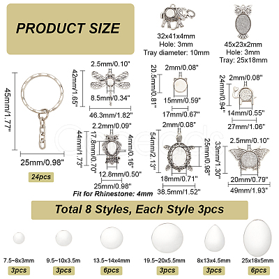 PandaHall Elite DIY Keychain Making Kit DIY-PH0021-37-1