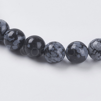 Natural Snowflake Obsidian Beads Strands X-G-G515-6mm-01-1