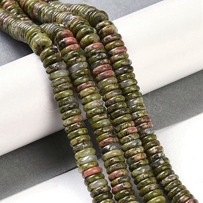 Natural Unakite Beads Strands G-Q159-B15-01-1