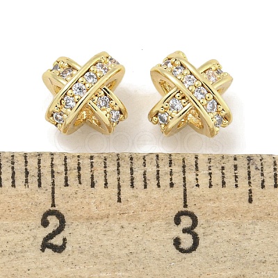 Brass with Clear Cubic Zirconia Charms KK-Q820-21G-1