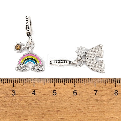 Rack Plating Alloy Crystal Rhinestone European Dangle Charms FIND-C055-22P-1