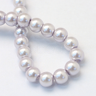 Baking Painted Pearlized Glass Pearl Round Bead Strands HY-Q003-10mm-25-1