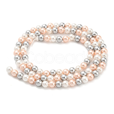 Electroplated Shell Pearl Beads Strands SHEL-F008-03A-04-1