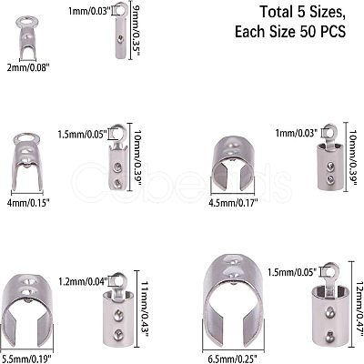 Unicraftale 304 Stainless Steel Folding Crimp Ends STAS-UN0003-09P-1