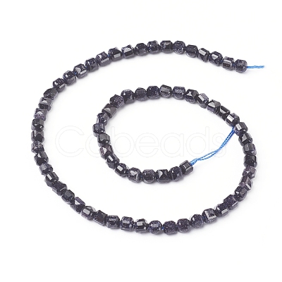 Synthetic Blue Goldstone Beads Strands G-I270-08-1