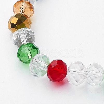 Faceted Glass Stretch Bracelets BJEW-F235-03-1