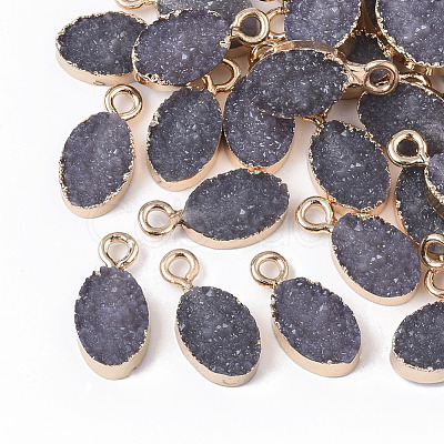 Druzy Resin Pendants RESI-S383-005-A02-1