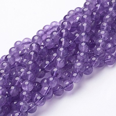 Natural Amethyst Beads Strand X-GSR6mmC062-1