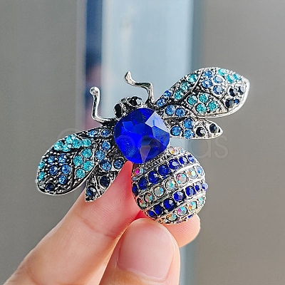 Alloy Rhinestone Brooch for Backpack Clothes PW-WG87504-02-1