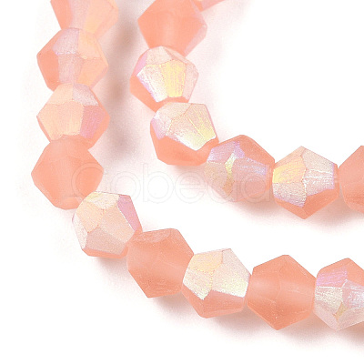 Imitate Austrian Crystal Bicone Frosted Glass Beads Strands EGLA-A039-T4mm-MB15-1