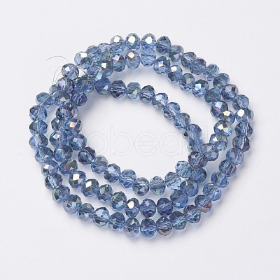 Electroplate Transparent Glass Beads Strands EGLA-A034-T6mm-S09-1