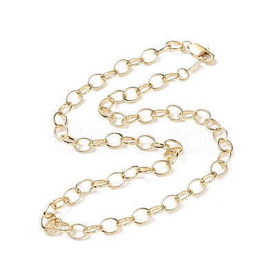 Brass Cable Chain Necklace for Men Women NJEW-JN03735-1