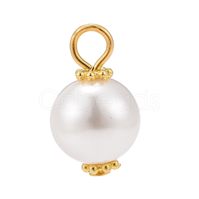 Eco-Friendly Dyed Glass Pearl Pendants PALLOY-JF00740-03-1