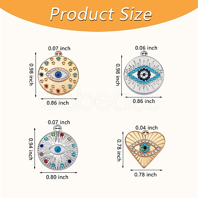 32Pcs 8 Style Rack Plating Alloy Enamel Pendants FIND-SZ0006-02-1